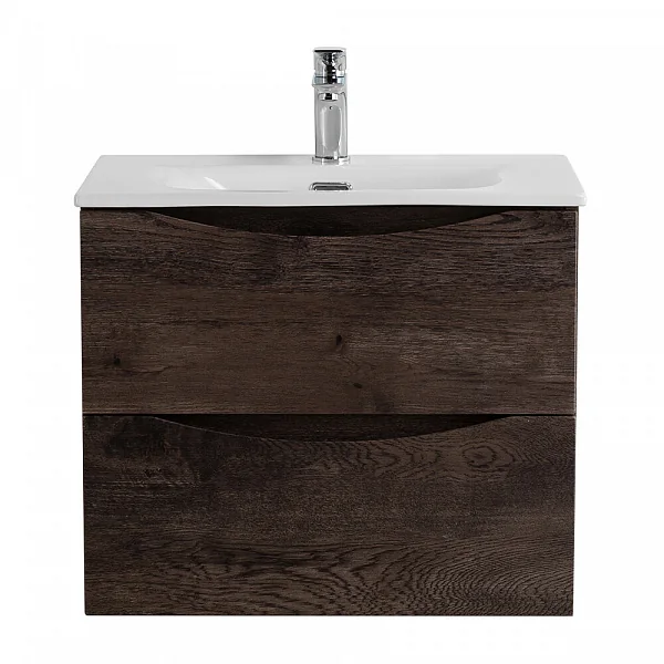 MARINO-CER-N База под раковину подвесная с двумя выкатными ящиками, Rovere Nature Grigio, 596x455x50