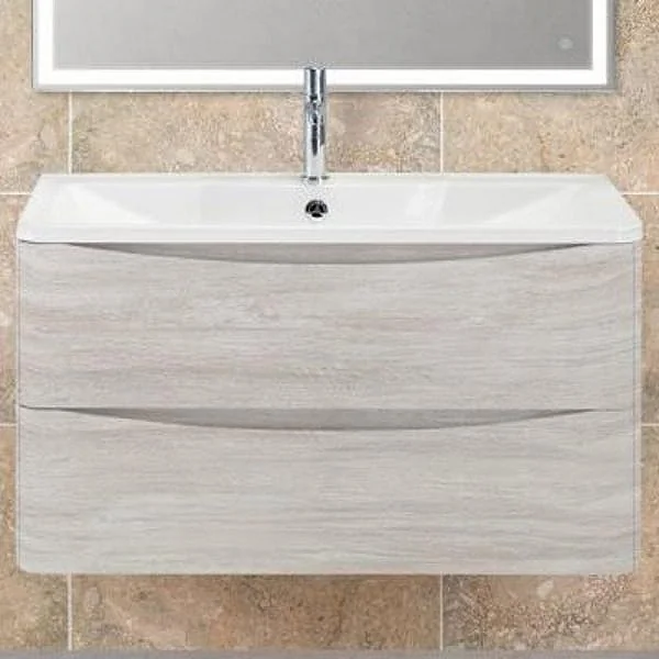 ACQUA База под раковину подвесная с двумя выкатными ящ, Rovere Vintage Bianco, 1000x450x500 BelBagno
