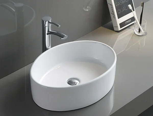 Раковина керамическая накладная, овальная BB1049 BelBagno