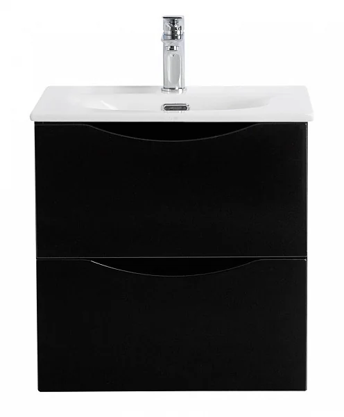 MARINO-CER-MINI База под раковину подвесная с двумя выкатными ящиками, Nero Lucido, 496x390x500, MAR