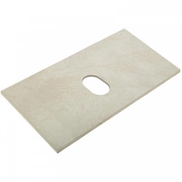 Столешница из керамогранита без отверстия под смеситель 800x460 Marmo Crema Opaco BelBagno