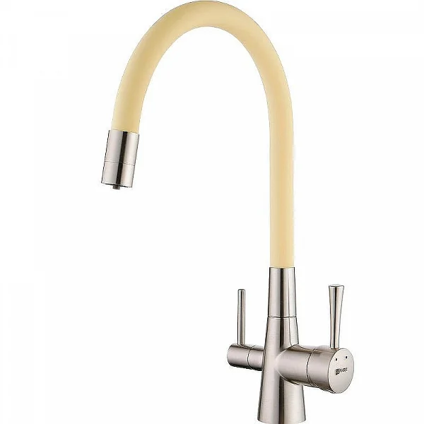 Смеситель Lemark Comfort LM3075BN-Beige для кухни с гибким изливом и подключением к фильтру с питьев