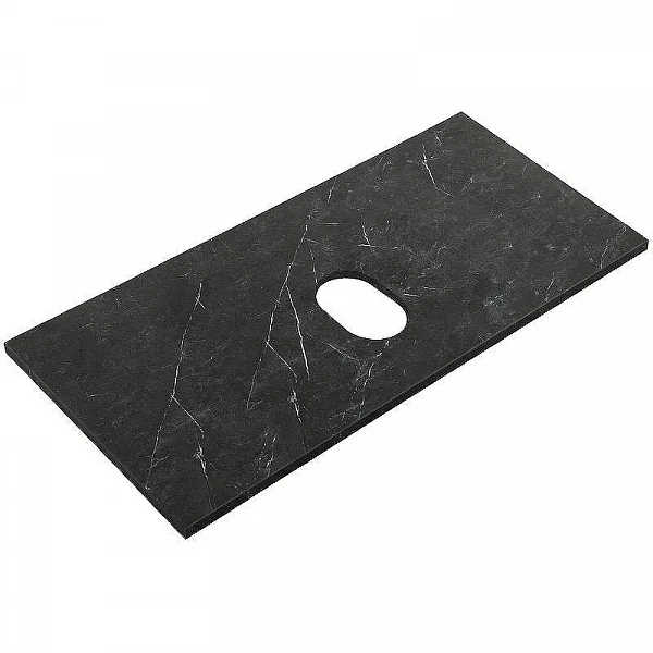 Столешница из керамогранита без отверстия под смеситель 1000x460 Marmo Nero Opaco BelBagno