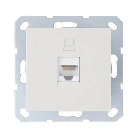 Телефонная розетка RJ11 с накладкой, цвет слоновая кость