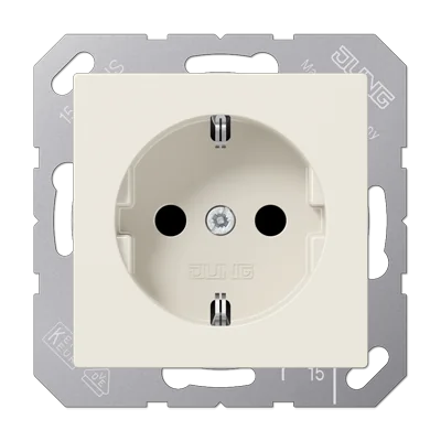 Штепсельная розетка SCHUKO 16А / 250В, с защитными шторками, пружинные зажимы; дюропласт; слоновая к