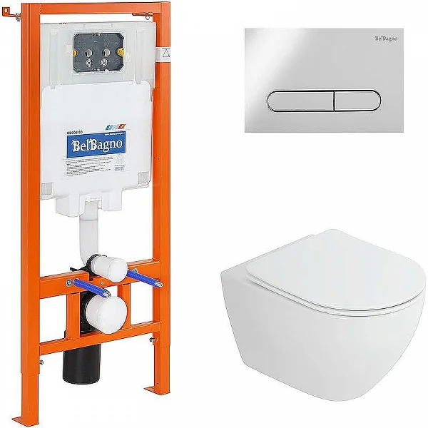 Комплект 4 в 1 Унитаз подвесной Cezares STYLUS-TOR CZR-6601-TH-TOR с сид-ем CZR-2316-SC + Система ин
