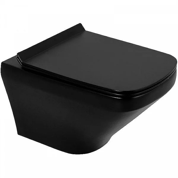 Унитаз подвесной безободковый BelBagno SELA, черный BB3201CHR-MB/BB3201SC-MB