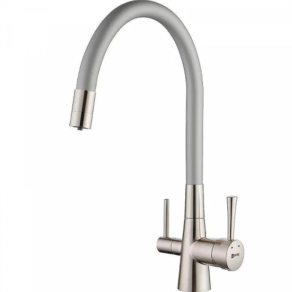 Смеситель Lemark Comfort LM3075BN-Silver для кухни с гибким изливом и подключением к фильтру с питье