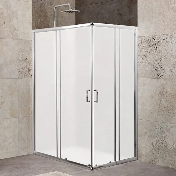 UNIQUE-AH-2-100/115-75/90-M-Cr Душевой уголок , матовое стекло, профиль хром BelBagno