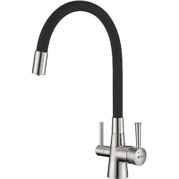 Смеситель Lemark Comfort LM3075BN-Black для кухни с гибким изливом и подключением к фильтру с питьев