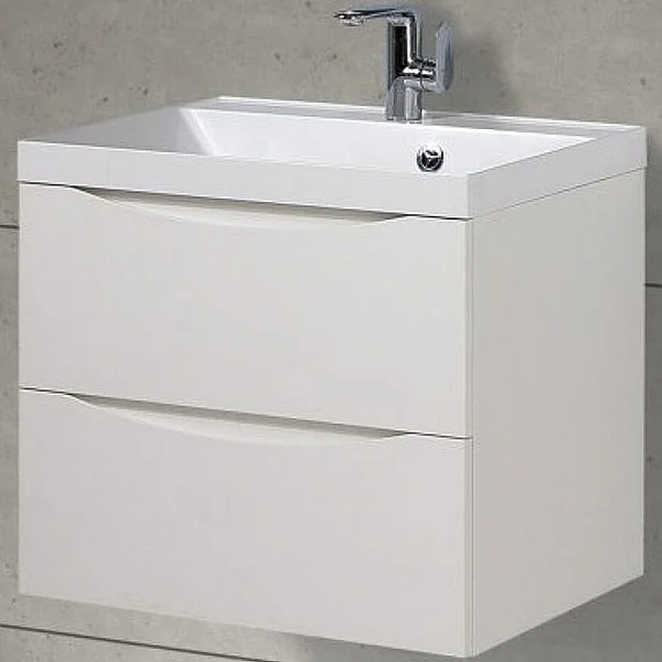 MARINO База под раковину подвесная с двумя выкатными ящиками, Bianco Lucido, 700x450x500, MARINO-700