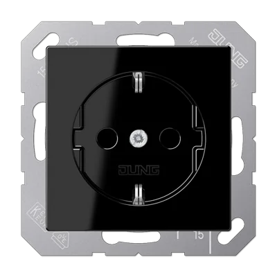 Штепсельная розетка SCHUKO 16A 250V~ с защитой от детей; термопласт; черная