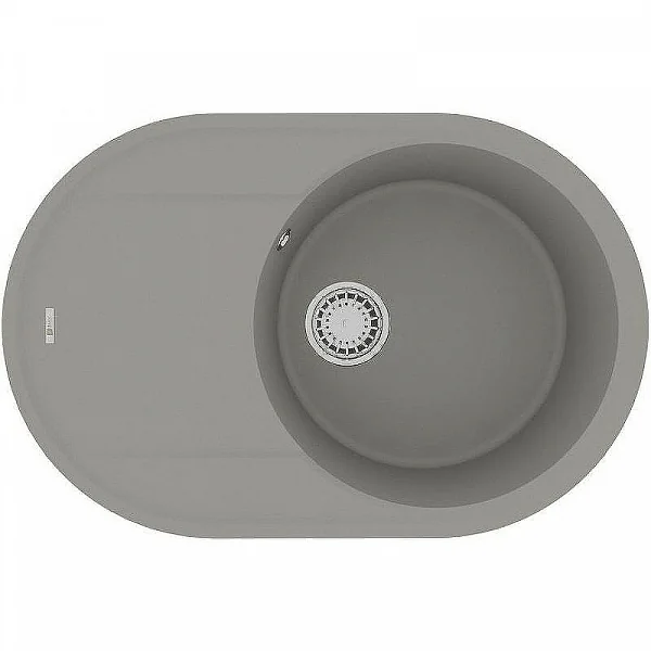 9910057 Кухонная мойка Lemark LACHA 760 врезная овальная с крылом из кварцгранита цвет: Грей