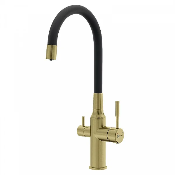 Смеситель Lemark Expert LM5083LGN-Black для кухни c гибким изливом, с подключением к фильтру с питье