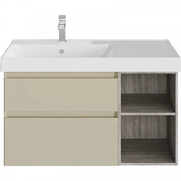Kerama Marazzi CUB.90Lh/LIM Тумба CUBO левая подвесная с ящиками 90, Лимо матовая-древесная