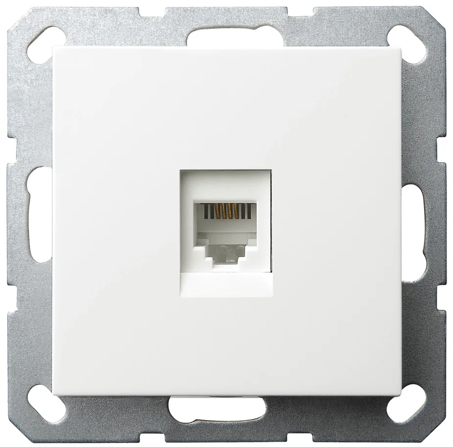 Интернет-розетка RJ45 с накладкой, цвет белый глянцевый JASMART