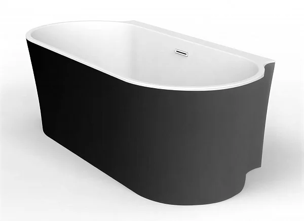 Акриловая ванна BELBAGNO BB409-1700-800-W/NM Белая внутри, черная матовая снаружи