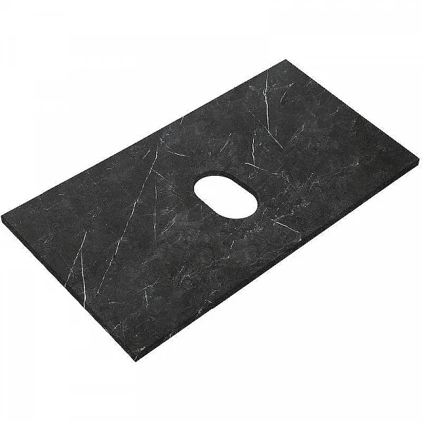 Столешница из керамогранита без отверстия под смеситель 800x460 Marmo Nero Opaco BelBagno