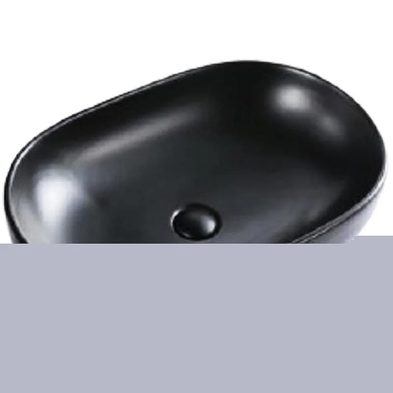 Раковина накладная керамическая, овальная, чёрная матовая, BB1084-H301, 600x420x140