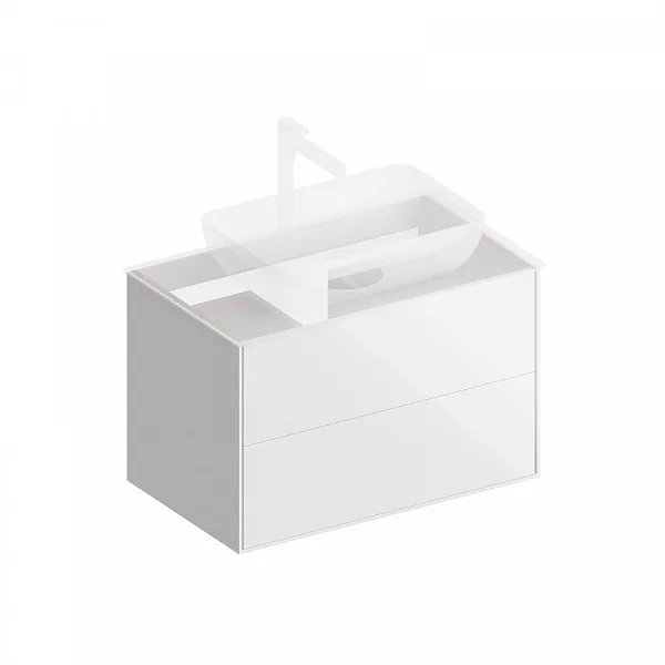 Kerama Marazzi PLB.M.80.2/WHT.V Тумба PLAZA Modern подвесная 80, 2 ящика, белая глянцевая