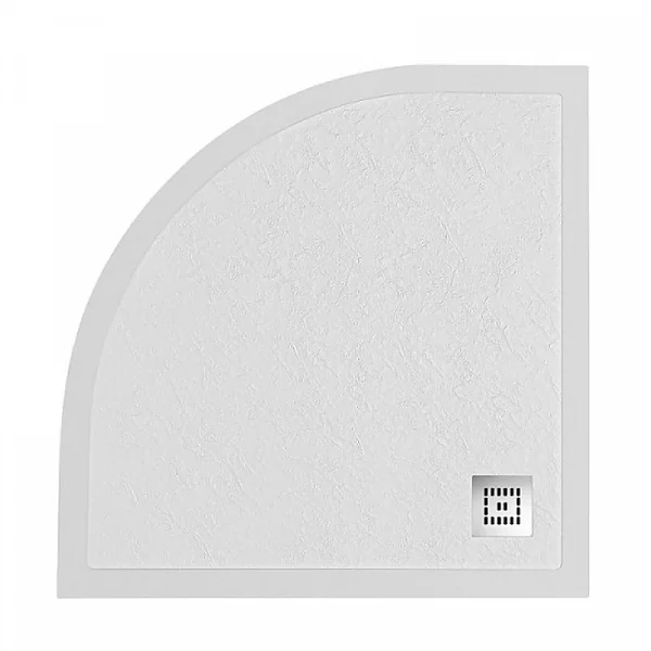 TRAY-MR-UNO-R-80-550-35-W-CR Поддон из искусственного мрамора в комплекте с сифоном с декоративной н