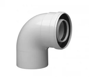 Коаксиальный отвод Baxi D=60/100 мм 87° полипропиленовый, HT