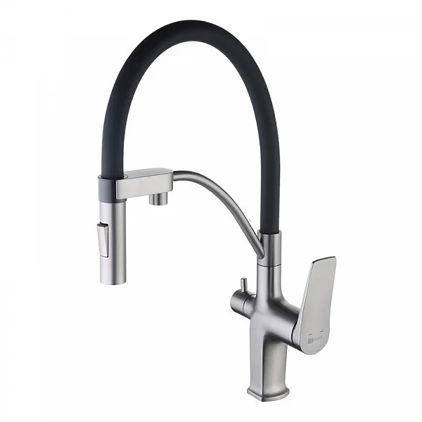 Смеситель Lemark Bronx LM3761GM для кухни с гибким изливом и подключением к фильтру с питьевой водой