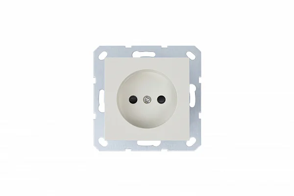 Розетка без заземления с защитными шторками 16A 250V~ 2P, цвет слоновая кость, G5503V, Jasma