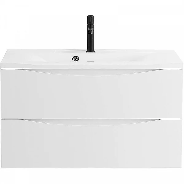 MARINO База под раковину подвесная с двумя выкатными ящиками, Bianco Opaco, 1100x450x500, MARINO-110