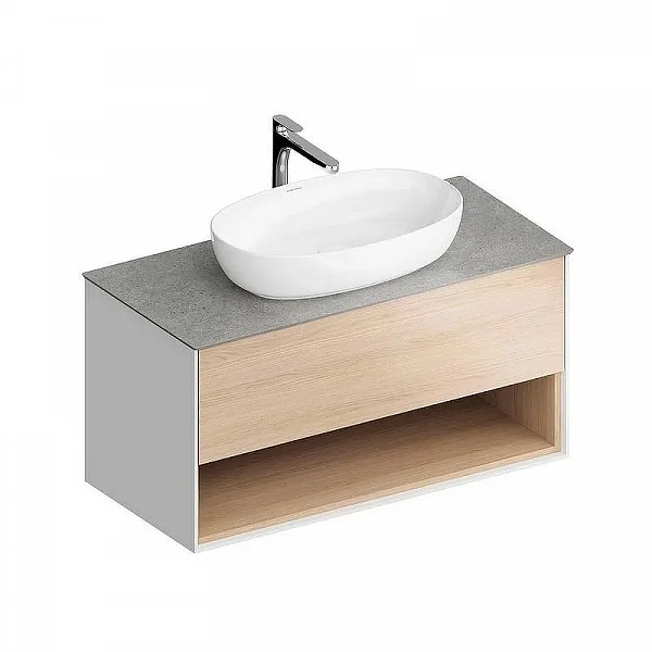 Kerama Marazzi PLB.M.100.1/OAK.V Тумба PLAZA Modern подвесная 100 дуб виченца 1 ящик + полка