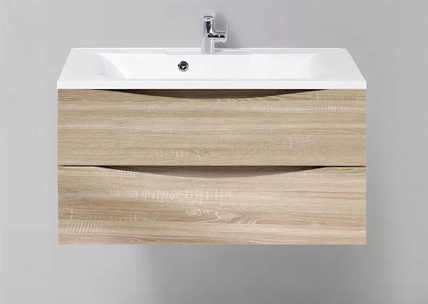 MARINO База под раковину подвесная с двумя выкатными ящиками, Rovere Bianco, 900x450x500, MARINO-900