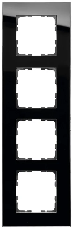 Рамка 4-постовая, стекло Black Glass JASMART
