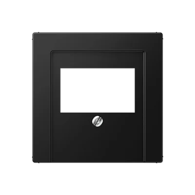 Накладка на USB зарядные устройства и TAE-розетки; с видимым винтом; термопласт; черный матовый