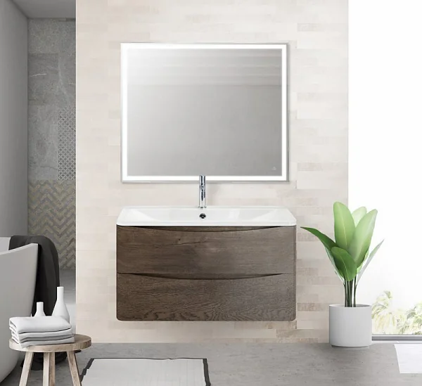 ACQUA База под раковину подвесная с 2 выкатными ящиками, Rovere Nature Grigio, 900x450x500 BelBagno