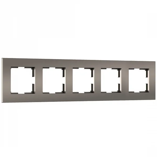 W0052963/ Рамка на 5 постов Slab (бронза софт)