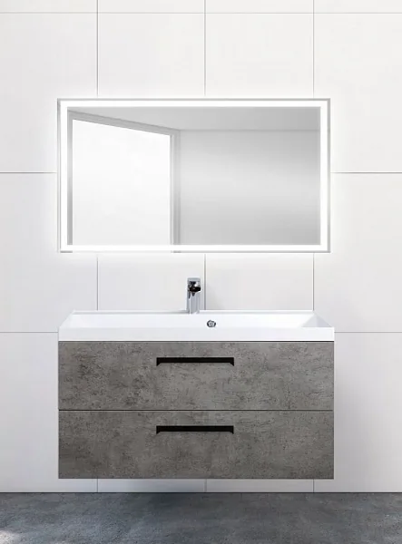 AURORA База под раковину подвесная с 2 выкатными ящиками, Cemento Pallido, 1000x450x500 BelBagno