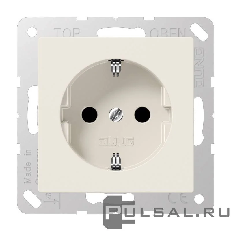 Штепсельная розетка SCHUKO 16A 250V~; термопласт; слоновая кость