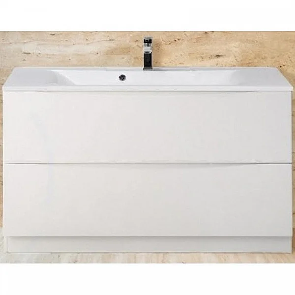 MARINO База под раковину напольная с двумя выкатными ящиками, Bianco Lucido, 1200x450x805, MARINO-12