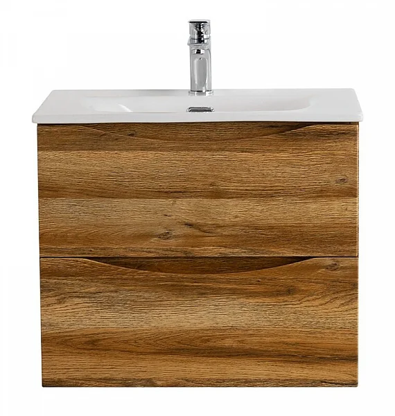MARINO-CER-MINI База под раковину подвесная с двумя выкатными ящиками, Rovere Rustico, 596x390x500,