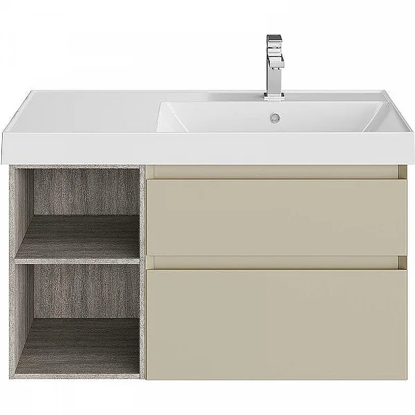 Kerama Marazzi CUB.90Rh/LIM Тумба CUBO правая подвесная с ящиками 90, лимо матовая-древесная