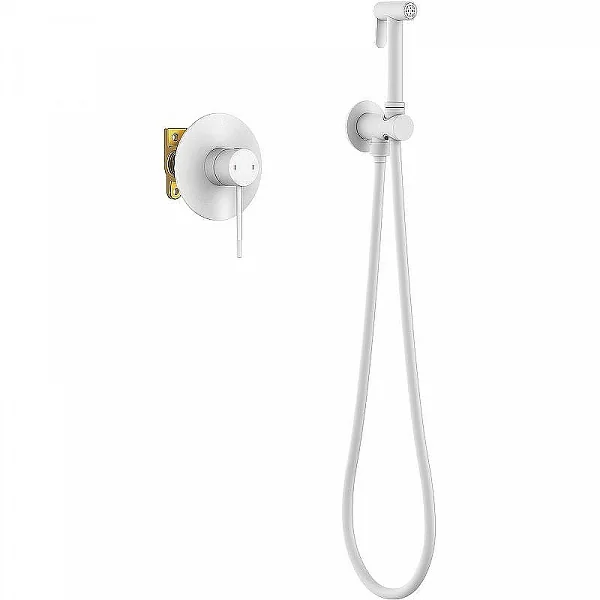 Смеситель встроенный с гигиеническим душем Timo Saona 2389/16SM белый матовый