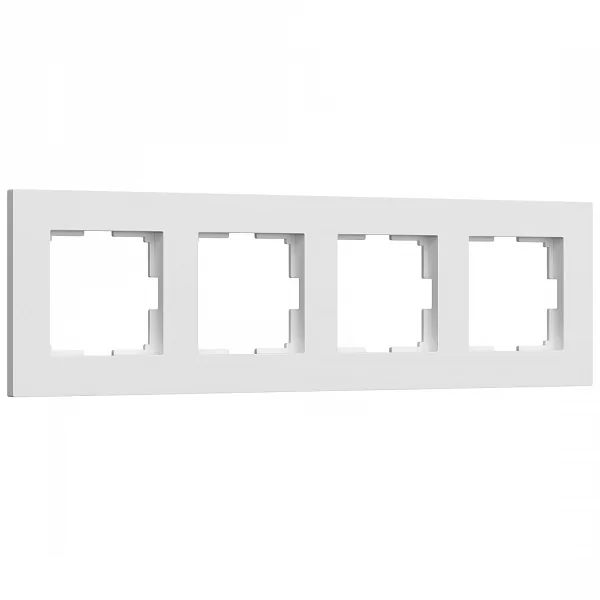 W0042961/ Рамка на 4 поста Slab (белый софт)