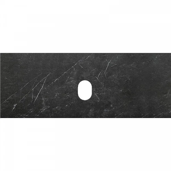 Столешница из керамогранита без отверстия под смеситель 1204x462 Marmo Nero Opaco BelBagno