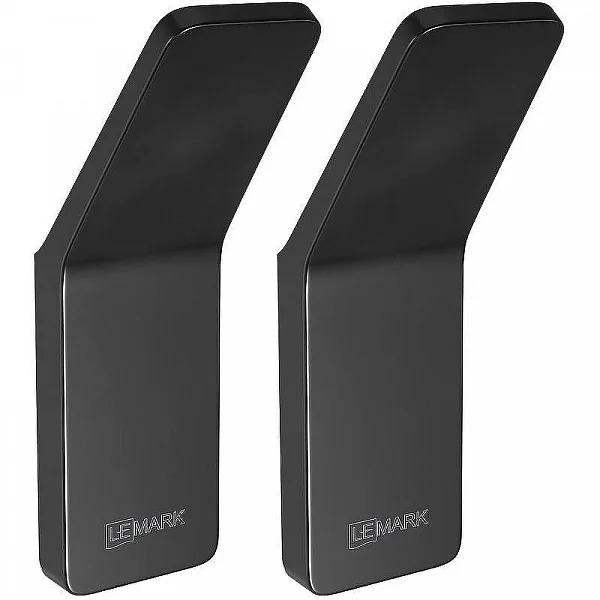 Крючок одинарный Lemark SMOOTH LINE для полотенец и халатов, чёрный матовый