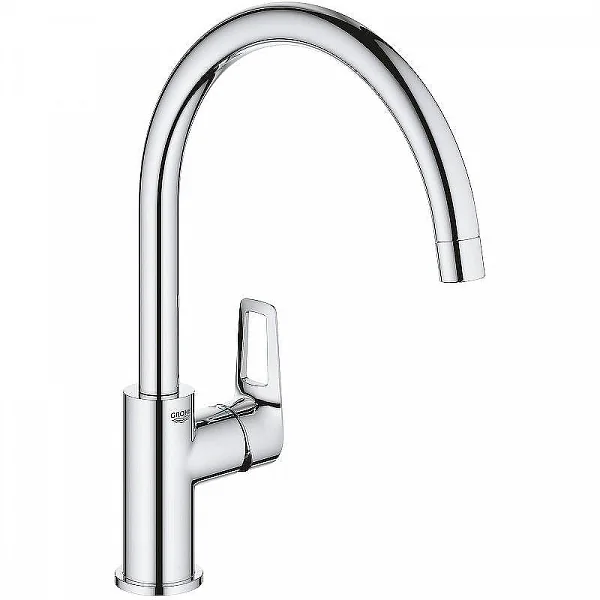 Grohe BauLoop Смеситель для кухни с высоким C-образным изливом, хром