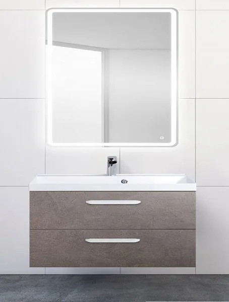 AURORA База под раковину подвесная с 2 выкатными ящиками, Pietra Grigio, 1000x450x500 BelBagno