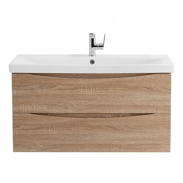 MARINO-CER База под раковину подвесная с двумя выкатными ящиками, Rovere Bianco, 868x440x500, MARINO