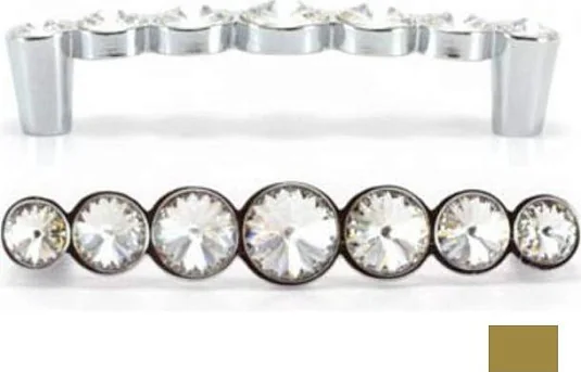 Ручка-скоба WMN633.096.KRD1 Swarovski 7 кристаллов, бронза, 96 мм CEZARES