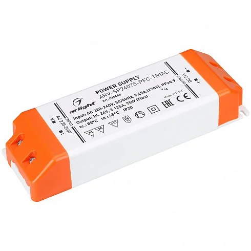 Arlight Блок питания ARV-SN24075-PFC-TRIAC-B (24V, 3.1A, 75W) (IP20 Пластик, 3 года)