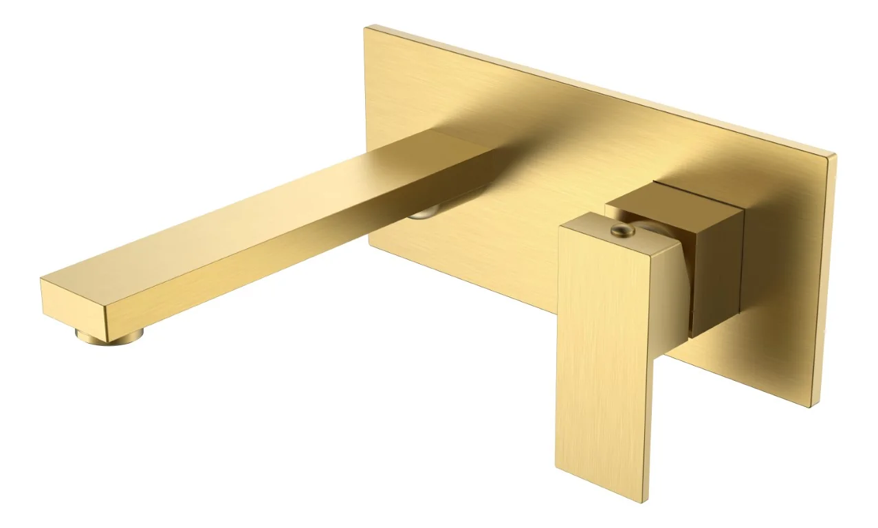 Boheme Смеситель для умывальника из стены QUBIC Matt Gold